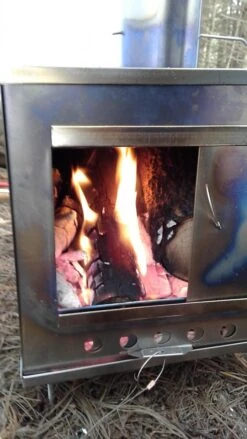 Seek Outside Medium Titanium Wood Stove & Stovepipe -Firesettle Camp Shop 20171111 131047