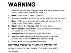 Optimus 8R -Firesettle Camp Shop Warning